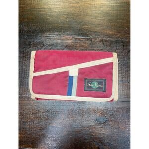New Visions Burgundy Canvas Tri Fold Organizer‎ Wallet Pouch
